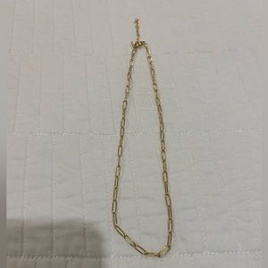 NWOT Adornia 18” Gold Brass Plate Paper Clip Necklace